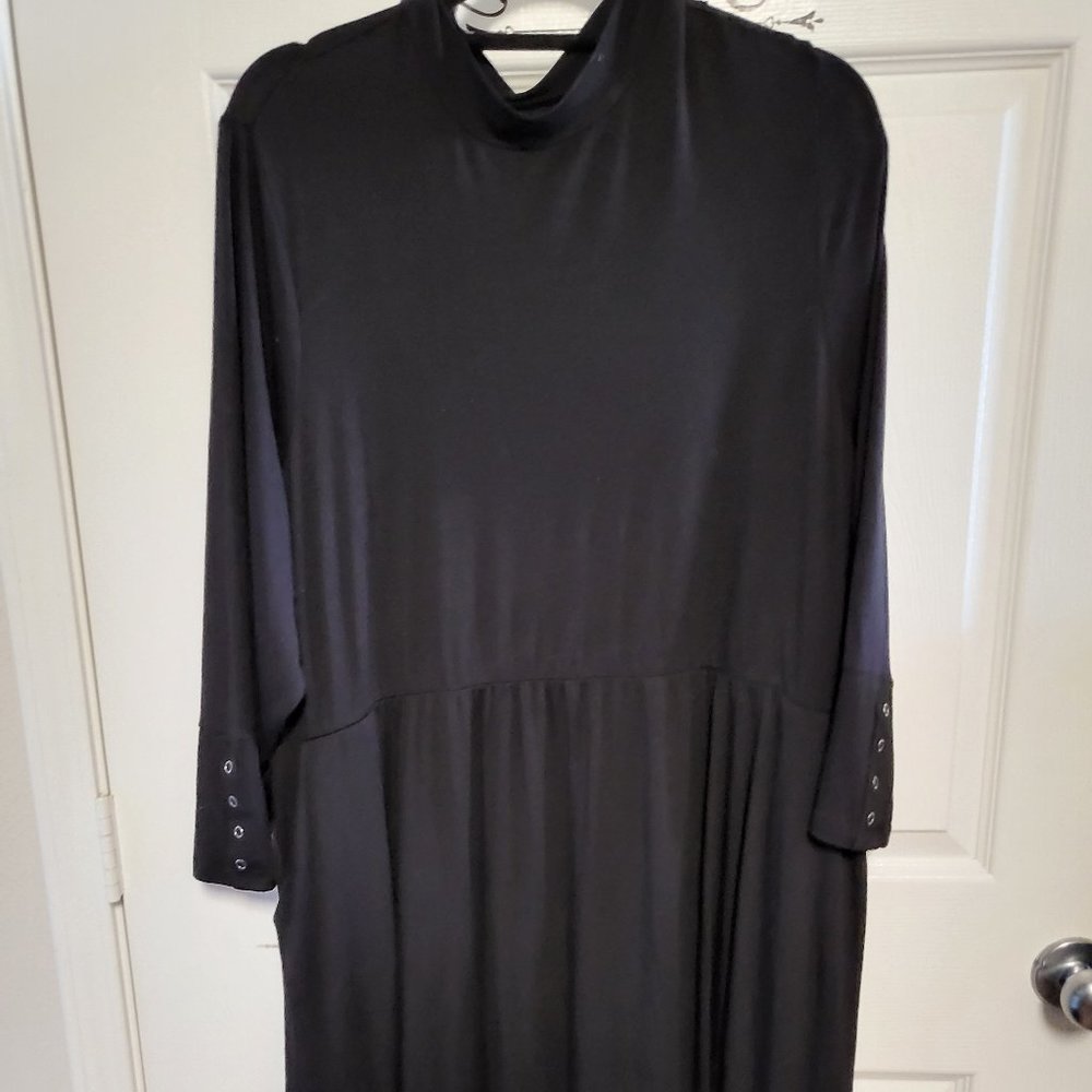 Torrid Women's Long Sleeve Dress Plus Size 3 Black Knee Length, Hight Neck